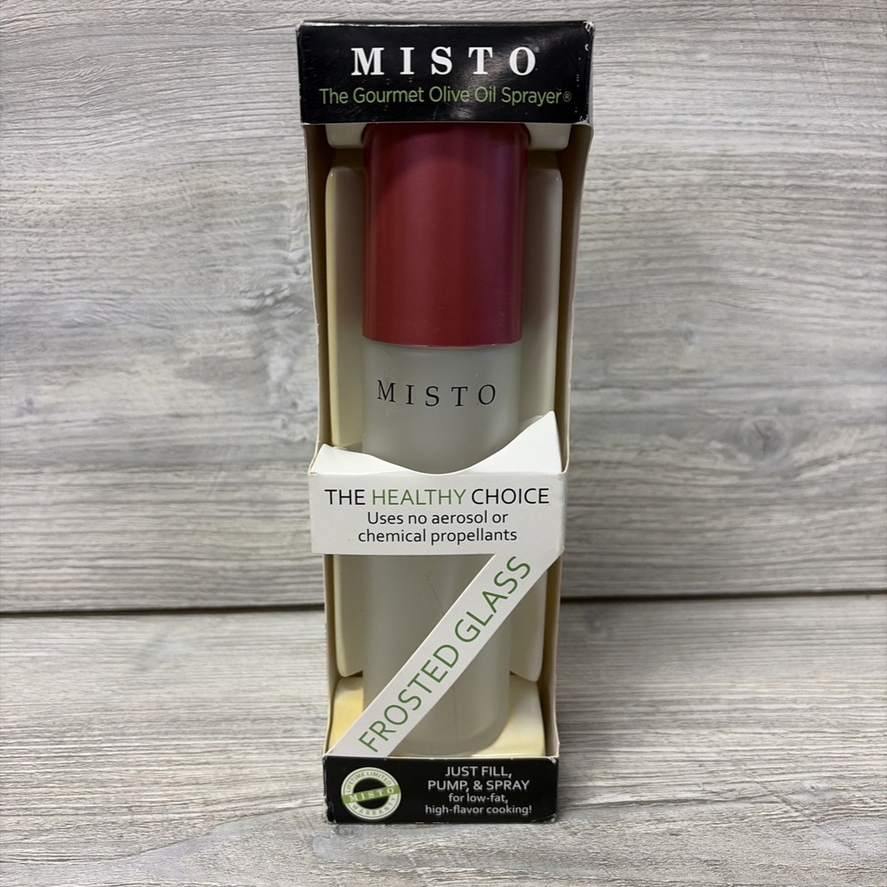 Misto Gourmet Olive Oil Frosted Glass Sprayer Dispenser Refillable NEW! (P2)
